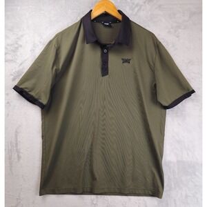 PXG Carvico Polo Shirt Mens Large Green Short Sleeve Performance Golf